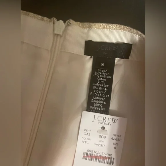 J. Crew NEW WITH TAGS! Shimmer Stripe Skirt Sz-8 - Picture 4 of 8